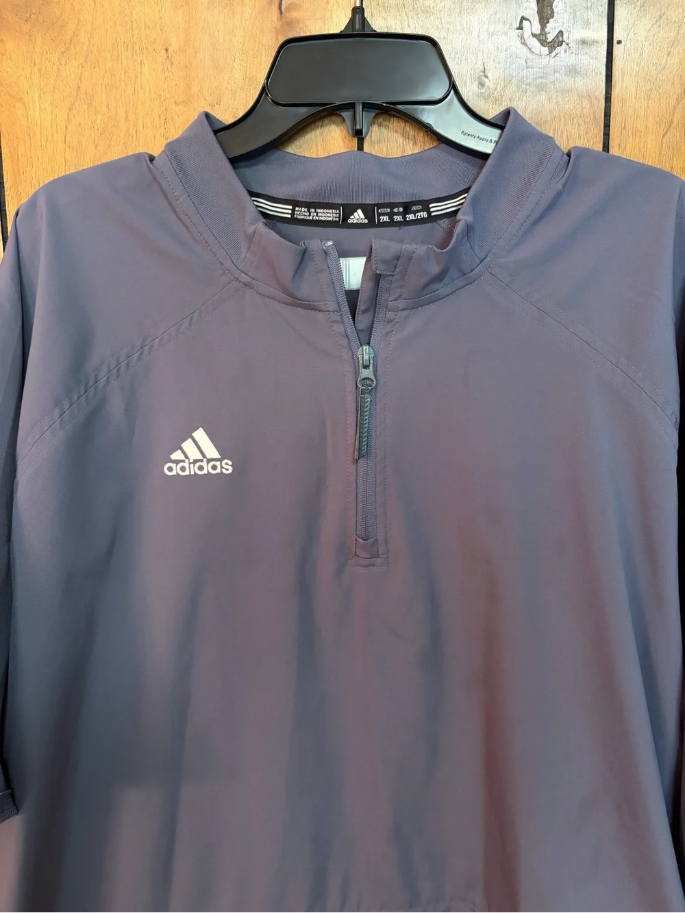 adidas Short-Sleeve Quarter-Zip Pullover - grey
